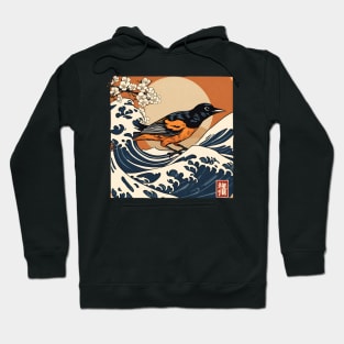 Vintage Baltimore Orioles - Oriole Bird in Great Wave Orchard Oriole Bird Hoodie